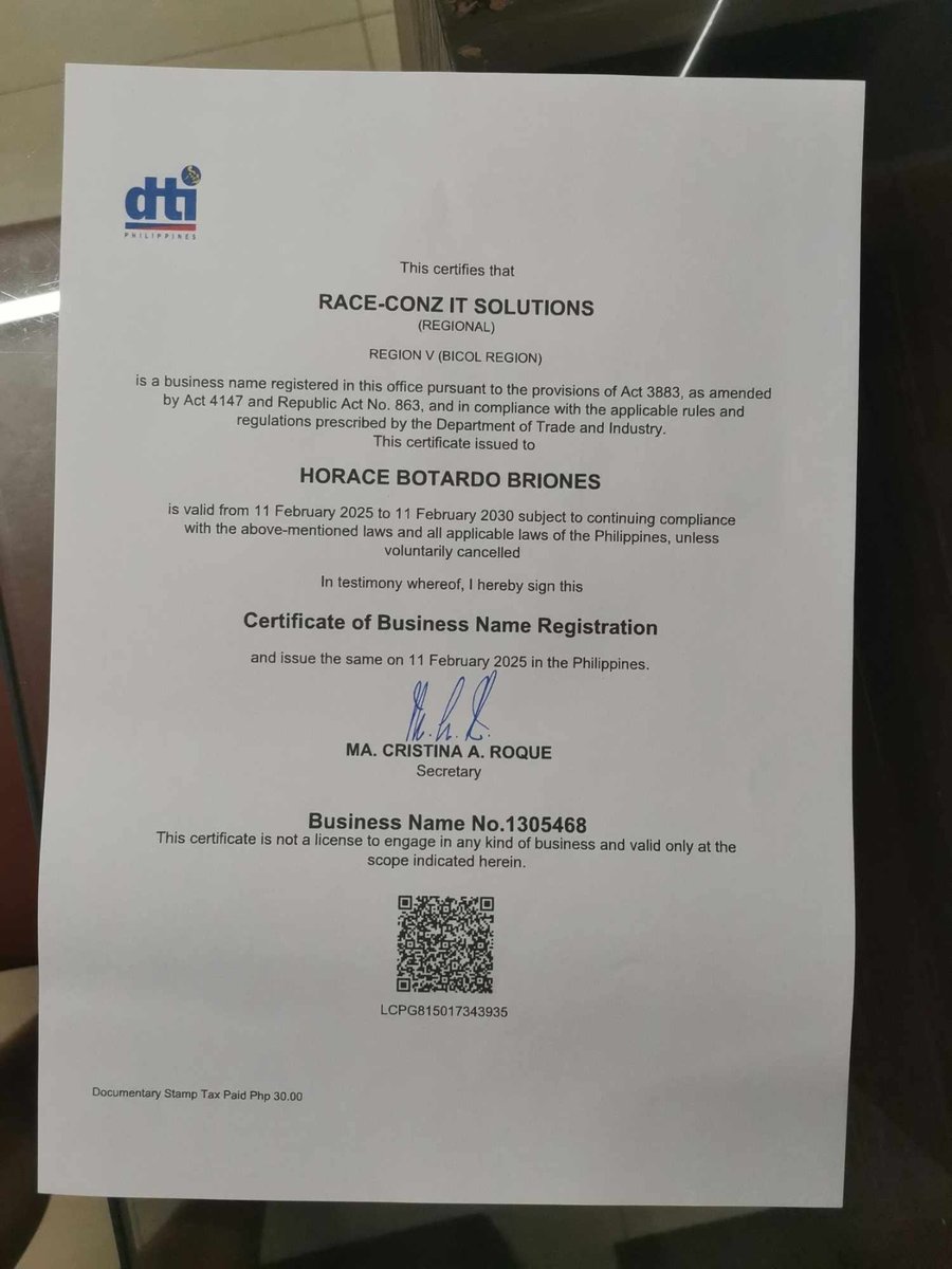 DTI Business Name Registration